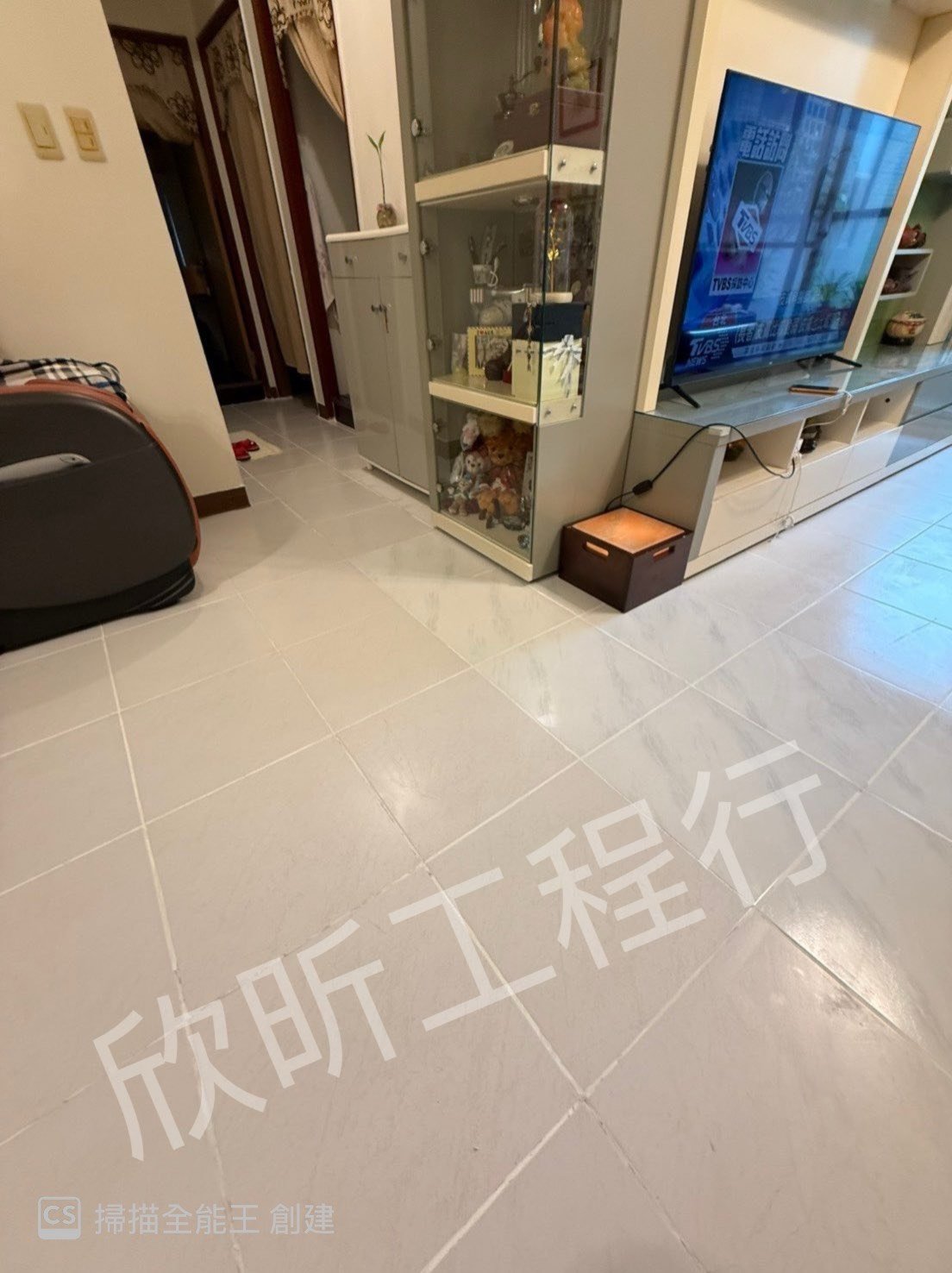 地磚爆裂 空心 灌注處理後